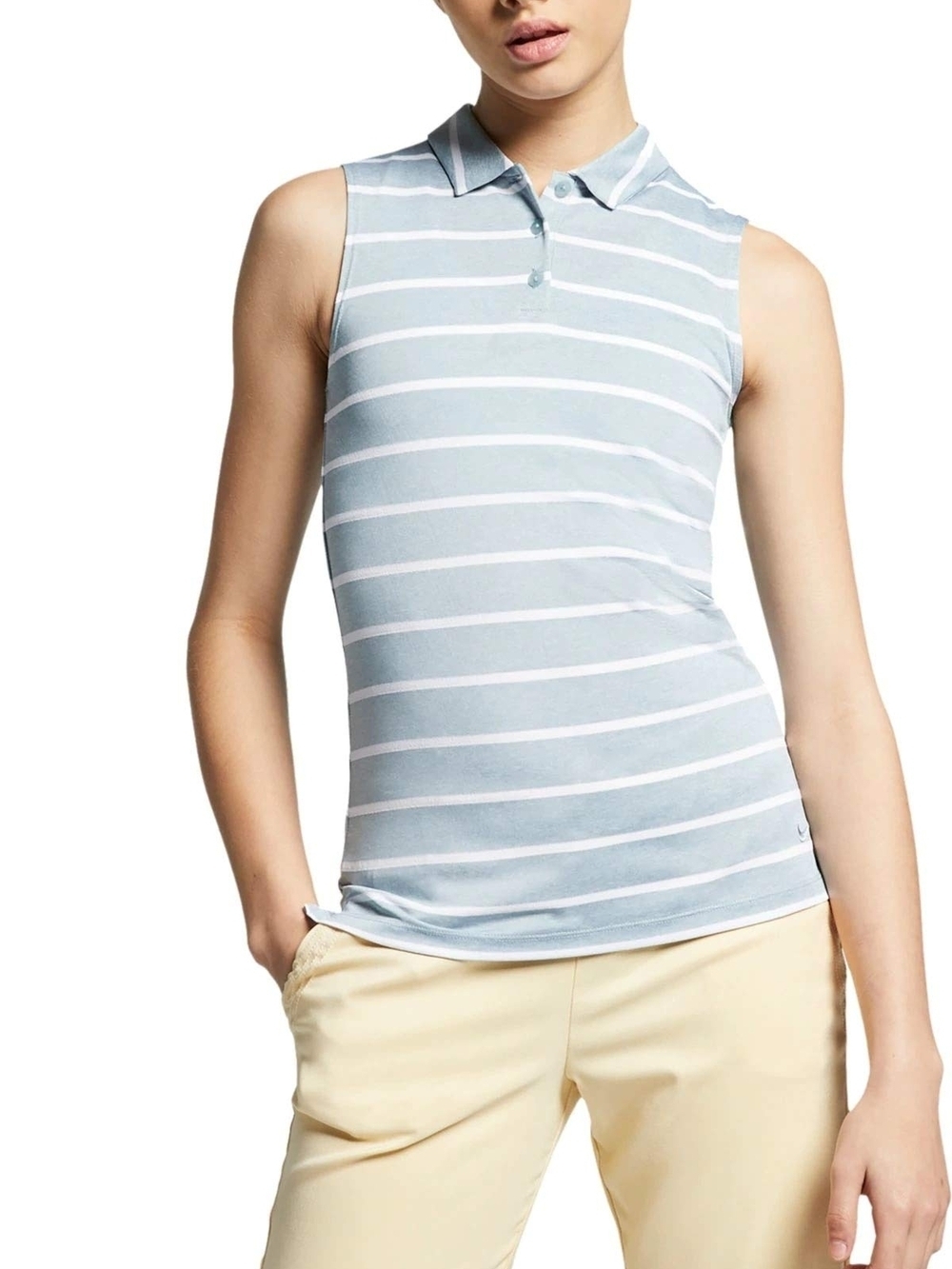 Nike Dri-FIT Striped Polo - Mint Green & White